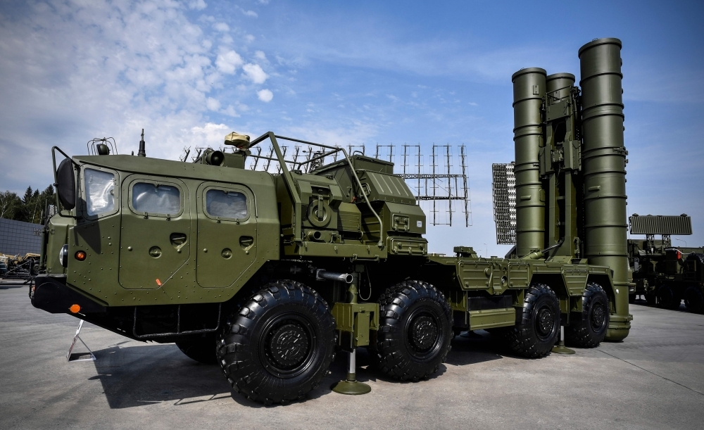 In this file photo taken on August 22, 2017 Russian S-400 anti-aircraft missile launching system is displayed at the exposition field in Kubinka Patriot Park outside Moscow during the first day of the International Military-Technical Forum Army-2017. — AFP