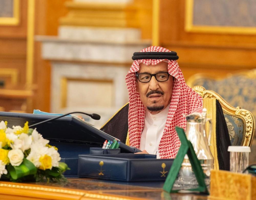 Custodian of the Two Holy Mosques King Salman and Crown Prince Muhammad Bin Salman, deputy premier and minister of defense, at the weekly session of the Cabinet at Al-Salam Palace in Jeddah on Tuesday. — SPA
