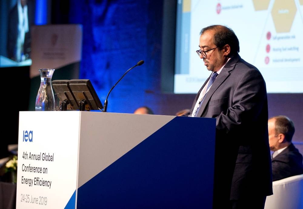 Mohammed bin Jarsh Al Falasi, DoE Undersecretary, discusses his presentation at IEA Global Conference