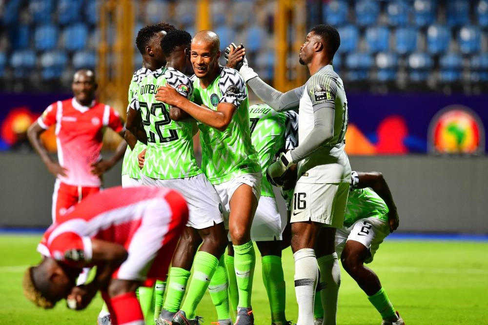 Nigeria's John Obi Mikel with coach Gernot Rohr during the Africa Cup of Nations 2019 Group B  match against Burundi at Alexandria Stadium, Alexandria, Egypt on Saturday. — Reuters