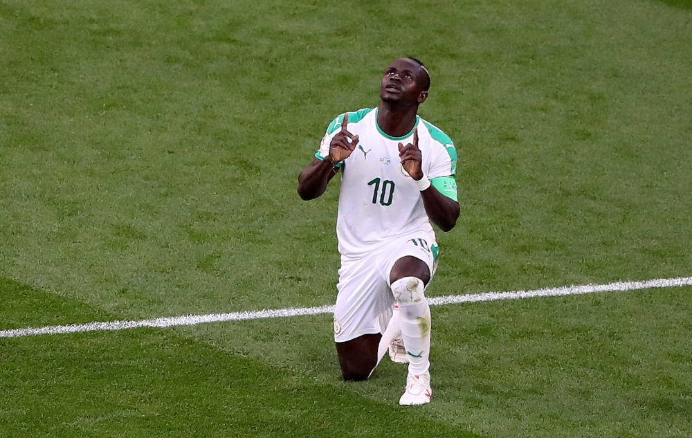 Senegal's Sadio Mane celebrates scoring their first goal during the World Cup Group H match against Ekaterinburg Arena, Yekaterinburg, Russia in this June 24, 2018, file photo. — Reuters