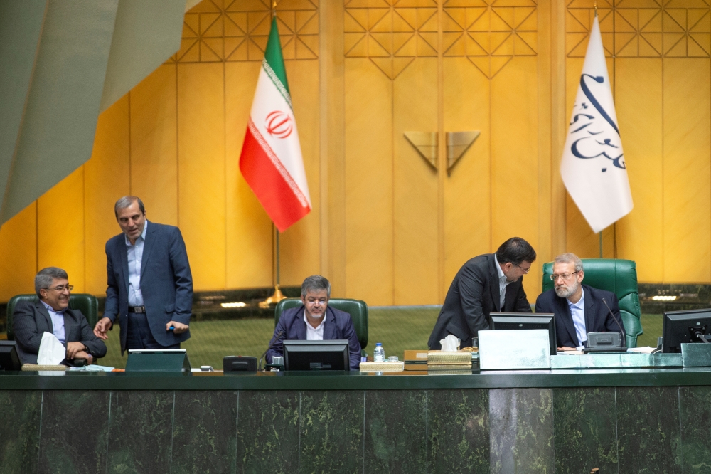 Speaker Ali Larijani attends a session of parliament in Tehran in this June 25, 2019 file photo. — Reuters