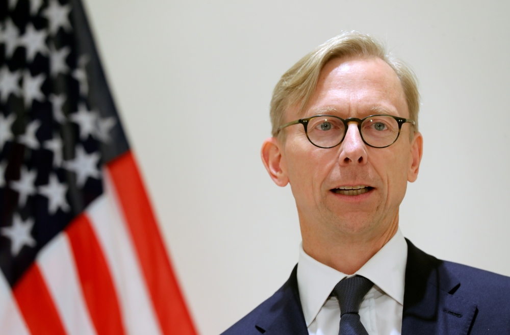 Brian Hook, US Special Representative for Iran, speaks at a news conference in London on Friday. — Reuters