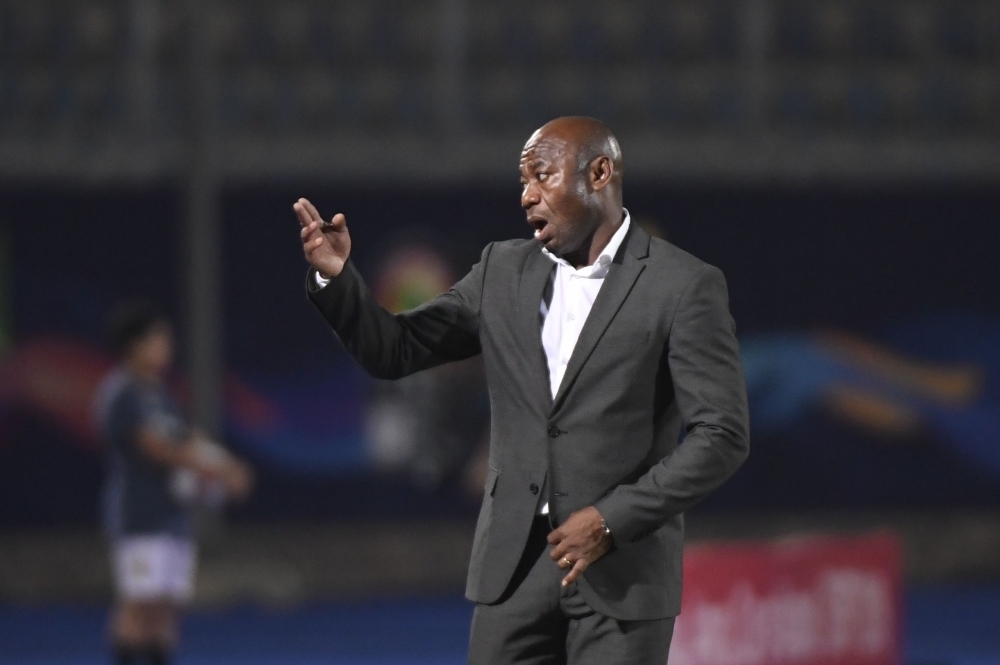 Tanzania's coach Emmanuel Amunike gestures during the 2019 Africa Cup of Nations (CAN) football match between Kenya and Tanzania at the Stadium in Cairo on Thursday. — AFP 