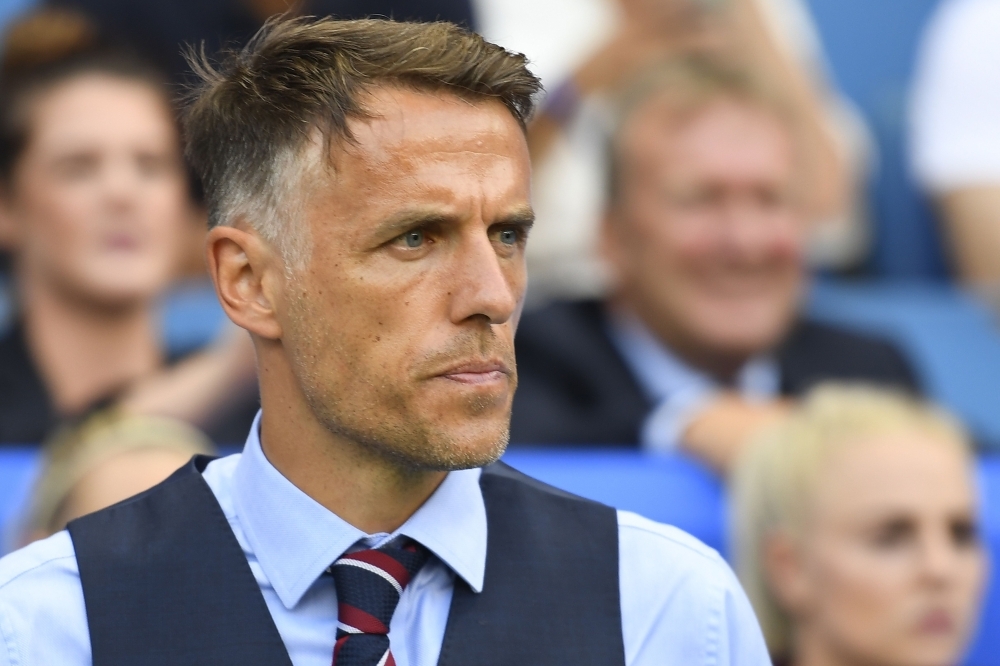 England's coach Phil Neville poses ahead of the France 2019 Women's World Cup quarterfinal football match against Norway at the Oceane stadium in Le Havre, north western France on Thursday. — AFP