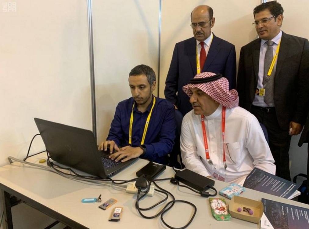 Minister of Media Turki Al-Shabana visits the G20 information center in Osaka, Japan.