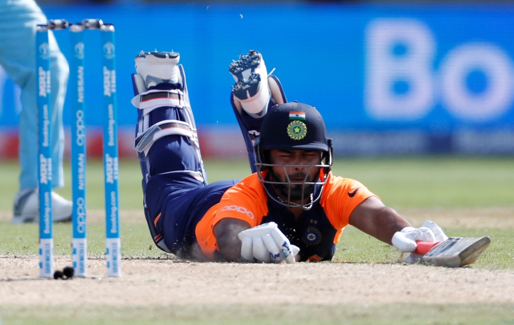 India's Rishabh Pant in action during the ICC Cricket World Cup match against England at Edgbaston, Birmingham, Britain, on Sunday. — Reuters