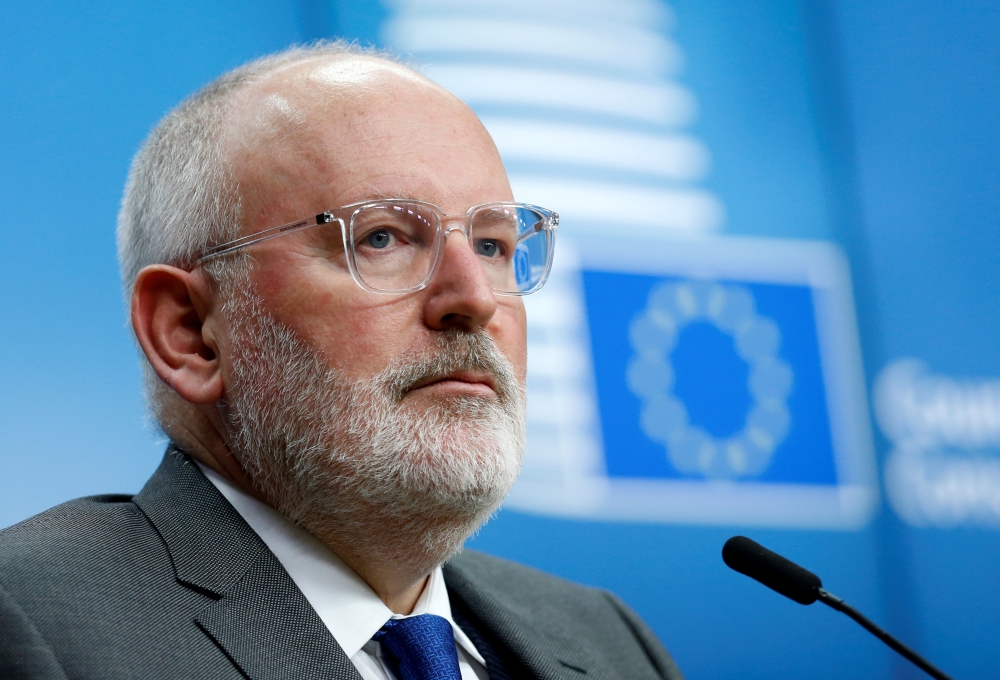 European Commission First Vice-President Frans Timmermans addresses a news conference during a European Union's General Affairs Council in Brussels, Belgium, in this Feb. 27, 2018 file photo. — Reuters