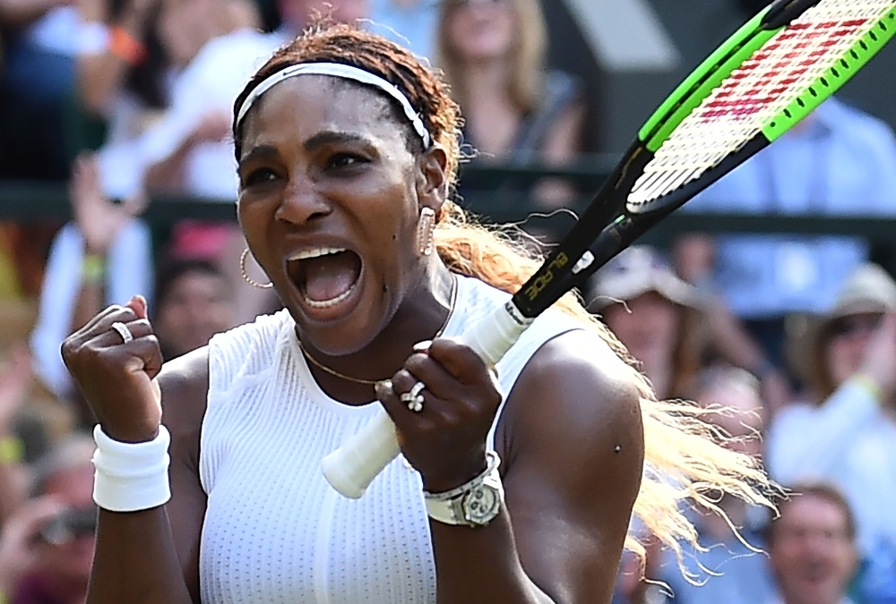 US player Serena Williams is congratulated by Italia's Giulia Gatto-Monticone after beating her during their women's singles first round match on the second day of the 2019 Wimbledon Championships at The All England Lawn Tennis Club in Wimbledon, southwest London, on Tuesday. — AFP