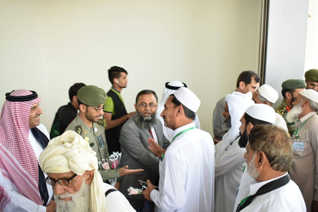 The first group of Pakistani pilgrims arrives at Prince Muhammad International Airport in Madinah on Thursday.