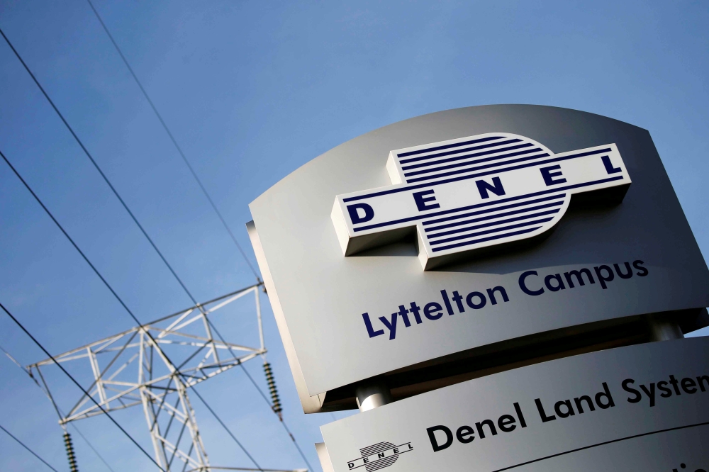 Denel's company logo is seen in Pretoria, South Africa.