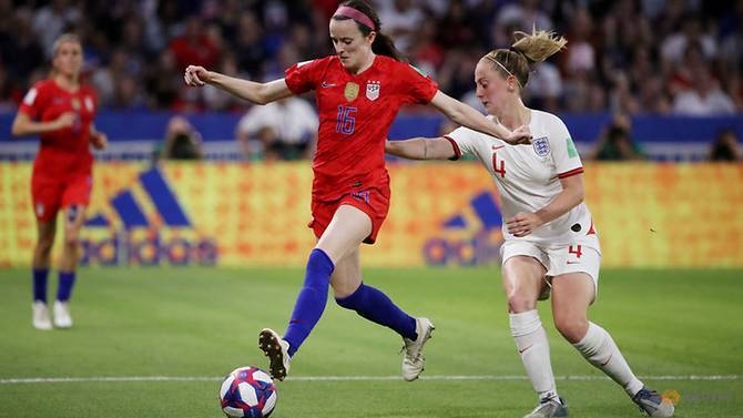 Rose Lavelle of the US in action with England's Keira Walsh in the semifinal match at Groupama Stadium, Lyon, France in this file photo of July 2, 2019. — Reuters
