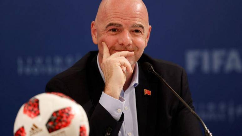 FIFA President Gianni Infantino during a media briefing at Shangri-La Bosphorus Hotel, Istanbul, Turkey, in this file photo of Feb. 15, 2019 — Reuters