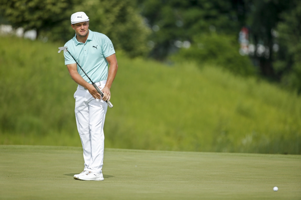 Bryson DeChambeau putts a little short at the sixteenth hole during the second round of the 3M Championship golf tournament at TPC Twin Cities in Blaine, Minnesota, on Friday. — Reuters