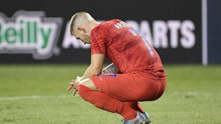 United States forward Paul Arriola reacts after losing to Mexico in the championship match of the CONCACAF Gold Cup soccer tournament at Soldier Field, Chicago, on Sunday. — Reuters