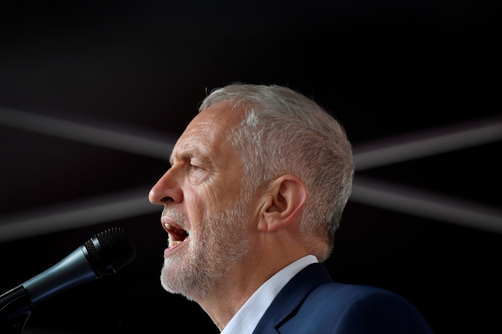 Britain's opposition Labour Party leader Jeremy Corbyn speaks during a rally in London in this June 4, 2019 file photo. — Reuters