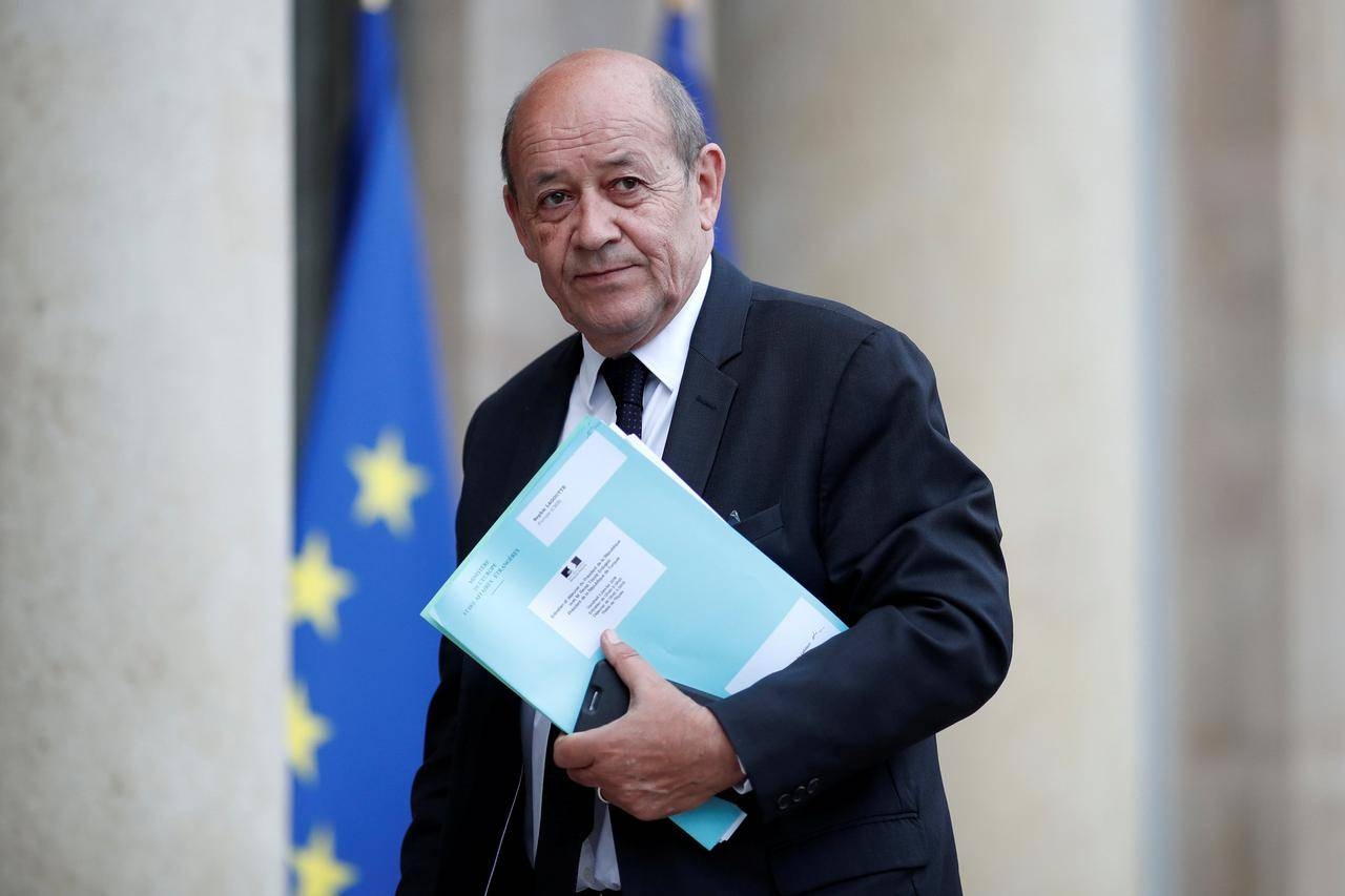 French Foreign Affairs Minister Jean-Yves Le Drian arrives at the Elysee Palace in Paris, France, in this Jan. 5, 2018, file photo. — Reuters