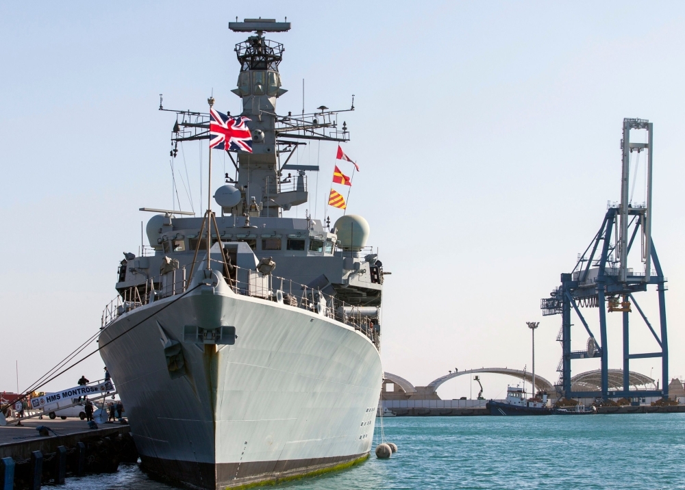 The British warship HMS Montrose is pictured docked in the Cypriot port of Limassol in this Feb. 3, 2014 file photo. — AFP