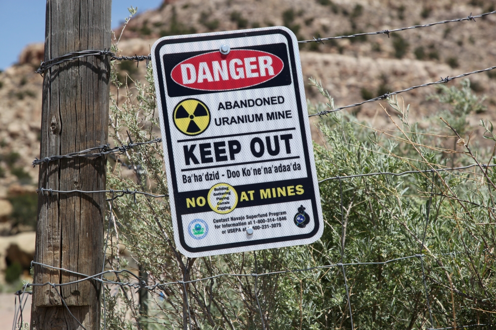 A warning sign is seen next to the entry to the Northeast Church Rock abandoned uranium mine in Pinedale, New Mexico, US in this July 19, 2018, file photo. — Reuters