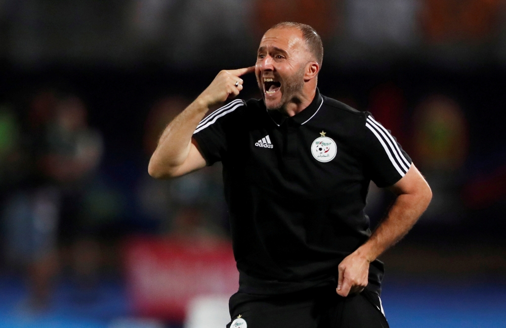 Algeria coach Djamel Belmadi reacts during the Cup of Nations round 16 match against Guinea at 30 June Stadium, Cairo, in this July 7, 2019 file photo. — Reuters