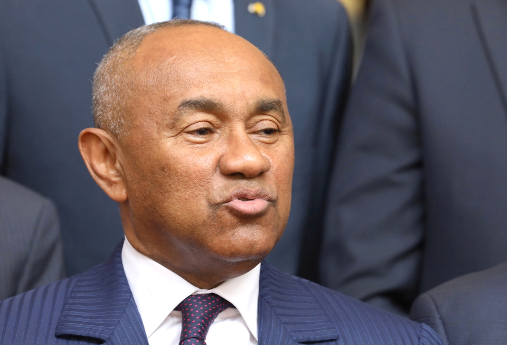 African Football Confederation (CAF) President, Ahmad Ahmad speaks to press at presidential palace in Abidjan, Ivory Coast in this Jan. 29, 2019, photo. — Reuters