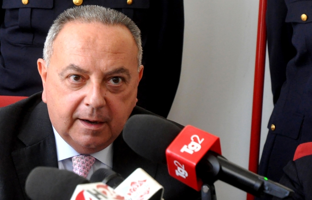 Chief Prosecutor Francesco Lo Voi speaks during a press conference after a police/FBI operation called 'New Connection' on Wednesday. — AFP