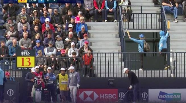 Argentinian Emiliano Grillo made the first hole-in-one of the 148th British Open on Thursday by holing his tee shot at the par-three 13th. — Courtesy photo