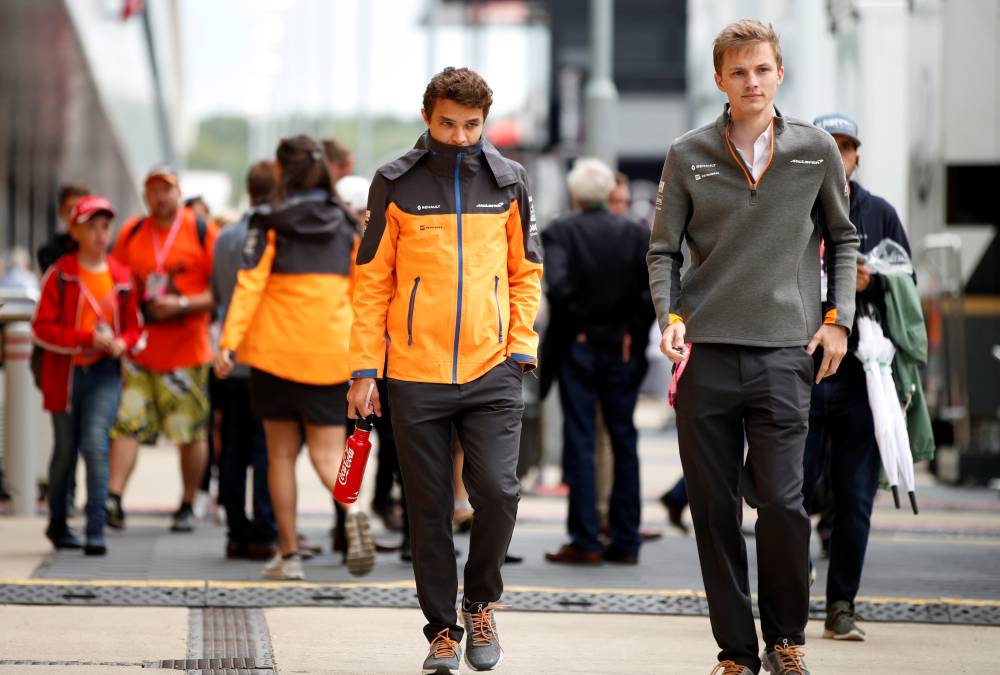 McLaren's Lando Norris before the Formula OneBritish Grand Prix race at the Silverstone Circuit, Silverstone, Britain, on Sunday. — Reuters