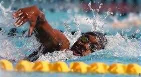 Olympic and world champion Simone Manuel, seen in this file photo, is embracing her status as a trailblazer and role model for black athletes and African-American.