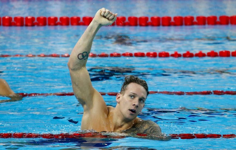 In this file photo taken on Dec. 16, 2018, Caeleb Dressel of the US reacts after winning the men's 100m freestyle final at the 14th FINA World Swimming Championships in Hangzhou in China's eastern Zhejiang province. — AFP