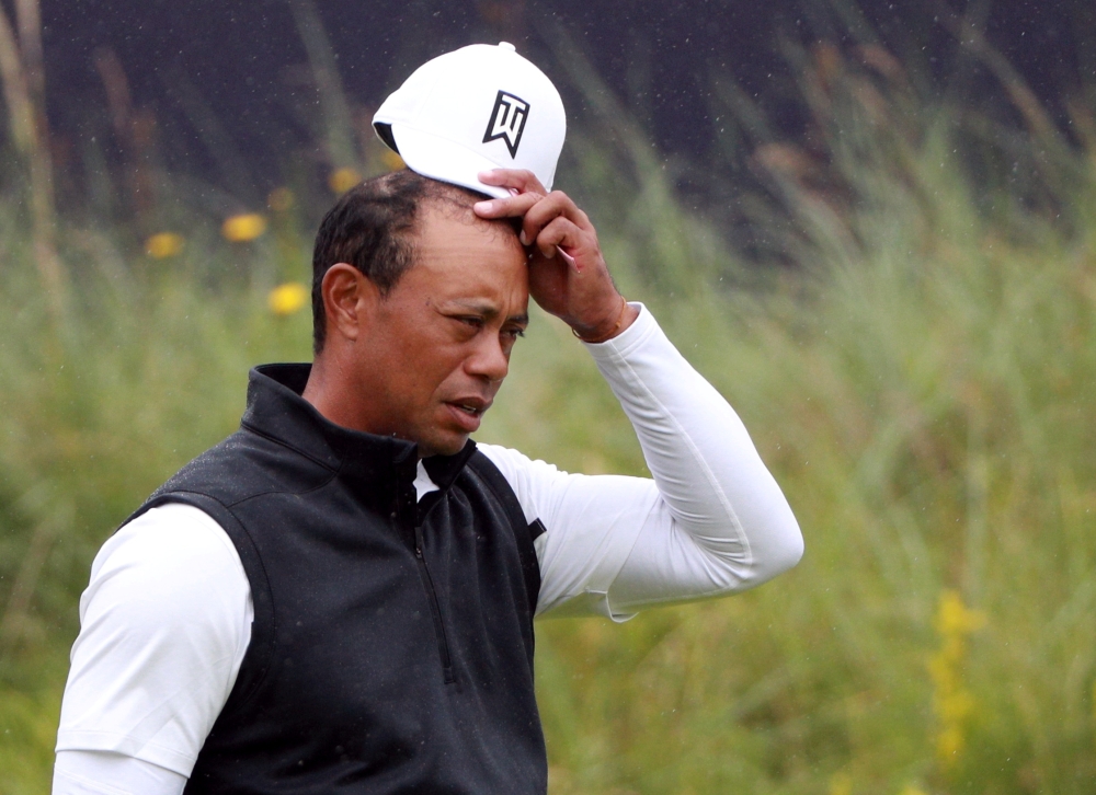 Tiger Woods of the US on the 18th hole during the second round of the 148th Open Championship at the Royal Portrush Golf Club, Portrush, Northern Ireland, on friday. — Reuters