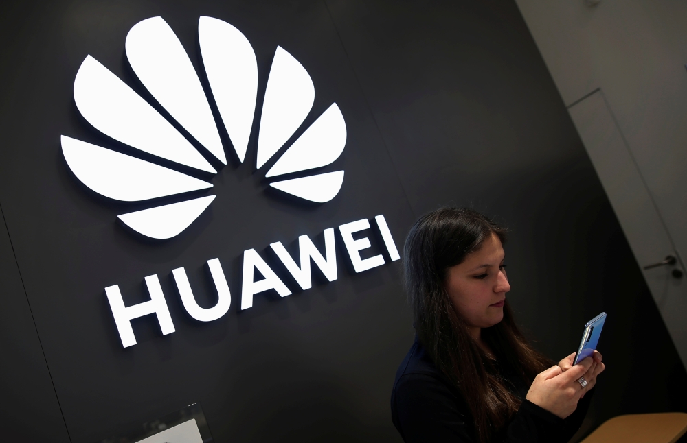 A Huawei logo is pictured at their store at Vina del Mar, Chile, on Thursday. — Reuters