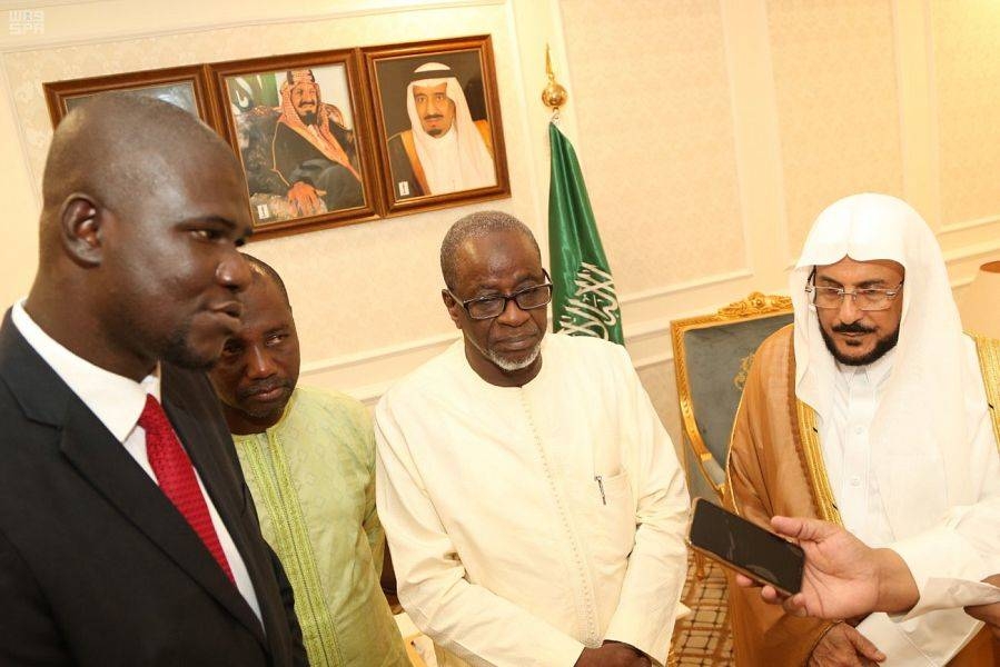 Gambian Minister of Religious Affairs Haj Musa Drammeh called on the Minister of Islamic Affairs, Call and Guidance Sheikh Dr. Abdullatif Bin Abdulaziz Al-Asheikh. — SPA
