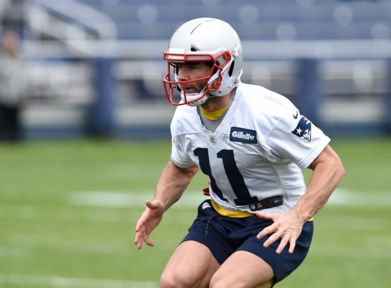 New England Patriots wide receiver Julian Edelman (11) runs a play during organized team activities at Gillette Stadium practice field in Foxborough, MA, USA, in this May 23, 2019 file photo. — Reuters