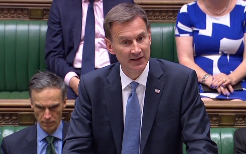 Britain's Foreign Secretary Jeremy Hunt gives a statement in the House of Commons in London on the situation in the Gulf after Iran seized a UK-flagged tanker on Monday. — AFP
