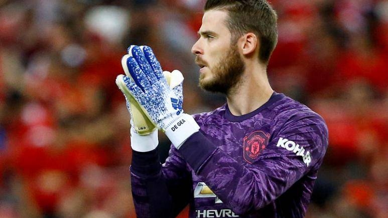 Manchester United's David de Gea applauds during International Champions Cup match against Inter Milan at Singapore National Stadium, Singapore, in this July 20, 2019 file photo. — Reuters 