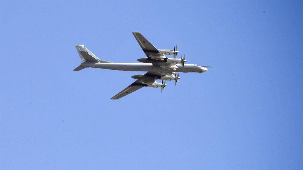 A Tu-95MS Russian armed forces bomber flies over Moscow in this May 7, 2019 file photo. — AFP