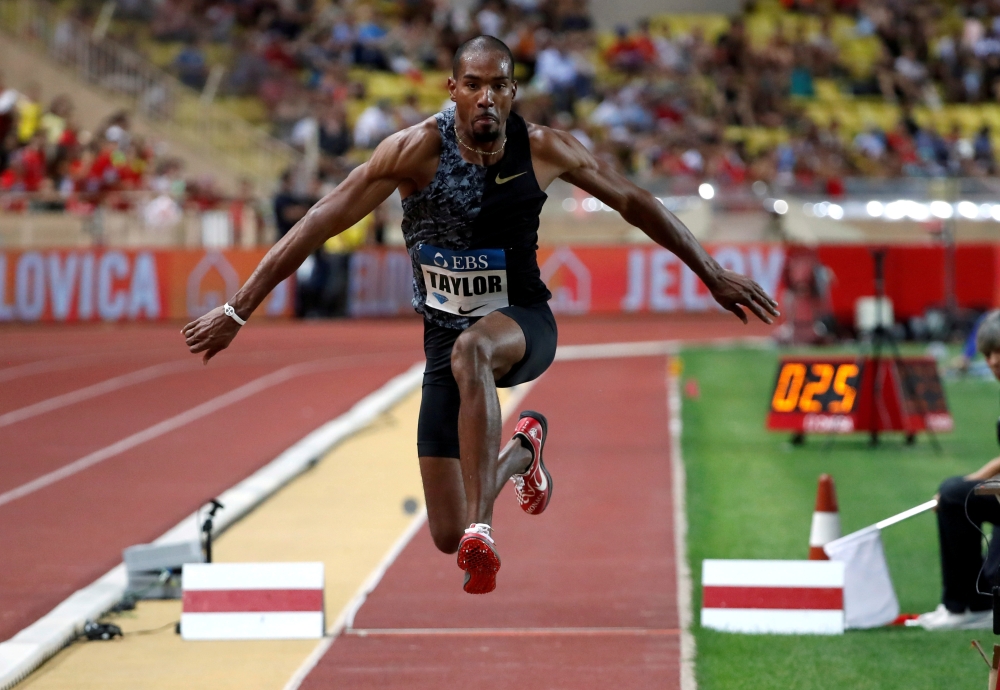 Christian Taylor of the US in action before winning the men's triple jump during Diamond League at Stade Louis II, Monaco, in this July 12, 2019 file photo. — Reuters