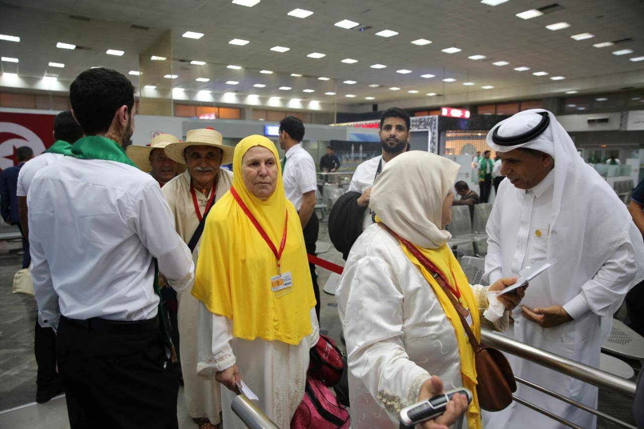 Tunisian pilgrims at Tunis airport for departure to the Kingdom, Tuesday. — SPA
