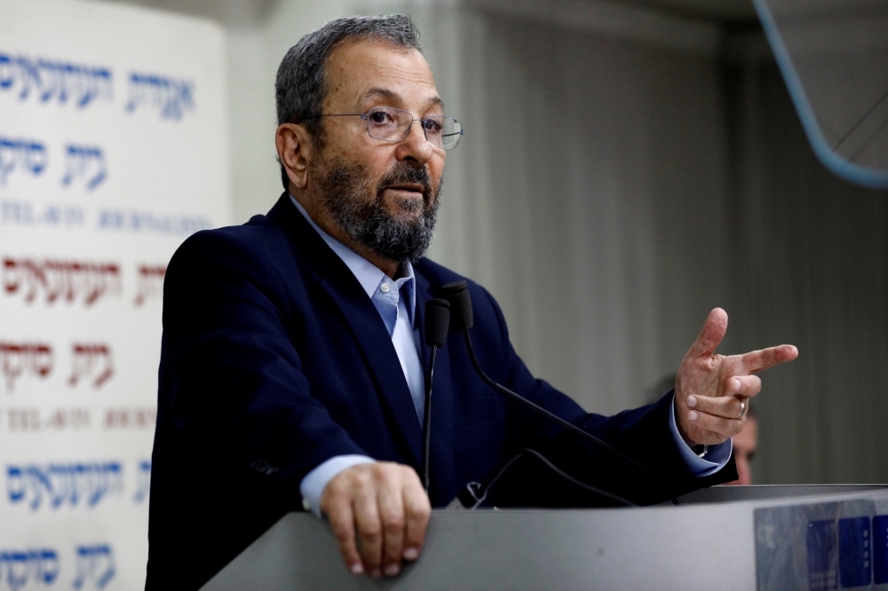 Former Israeli Prime Minister Ehud Barak delivers a statement in Tel Aviv, Israel, in this June 26, 2019 file photo. — Reuters