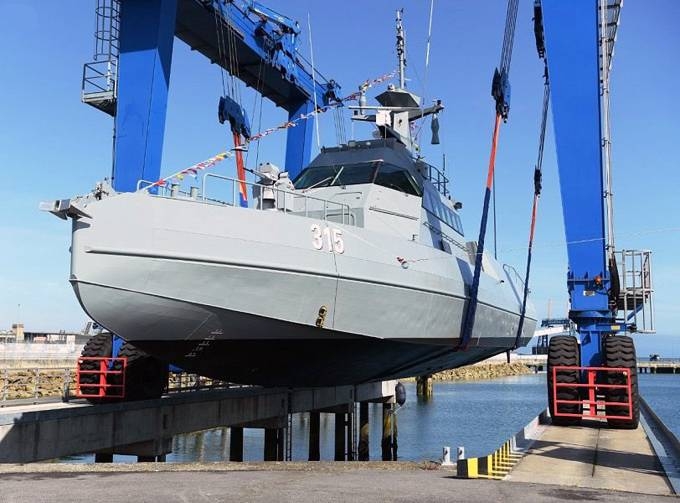 Commander of the Royal Saudi Naval Forces Lt. Gen. Fahd Bin Abdullah Al Ghafaili launched on Thursday the first and second speedboats of the speedboat project at the French CMN headquarters in Cherbourg, France. — SPA