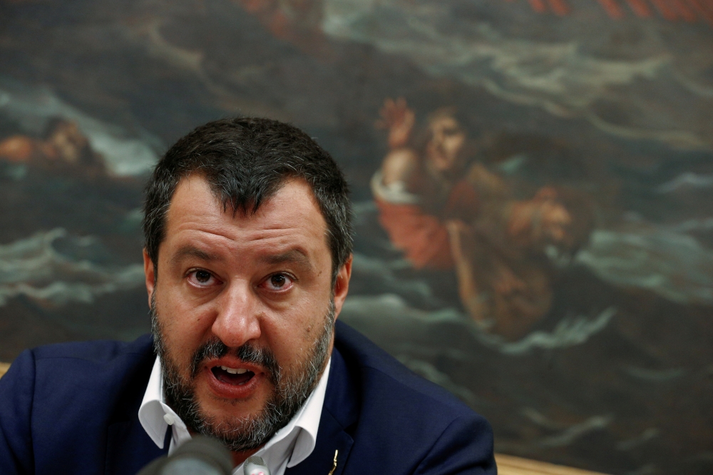 Italy's Interior Minister and Deputy Prime Minister Matteo Salvini holds a press conference at the Chambers of Deputies, in Rome,Italy, on Thursday. — Reuters