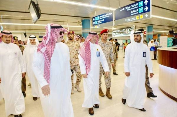 Emir of Asir Prince Turki Bin Talal at the launch of new new projects at Abha airport. — Okaz photo