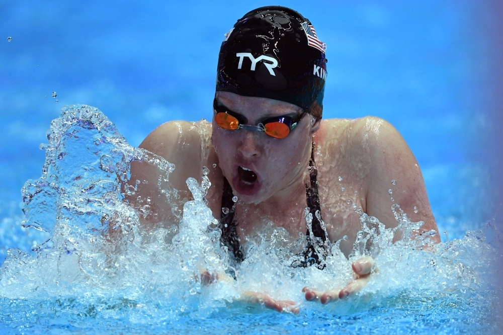 USA's Lilly King competes in the semifinal of the women's 50m breaststroke  event during the swimming competition at the 2019 World Championships at Nambu University Municipal Aquatics Center in Gwangju, South Korea, on Saturday. — AFP