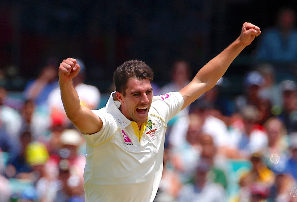 Australia's Pat Cummins celebrates after dismissing England's Mark Stoneman during the first day of the fifth Ashes cricket Test match at SCG, Sydney, Australia, in this Jan. 4, 2018 file photo. — Reuters