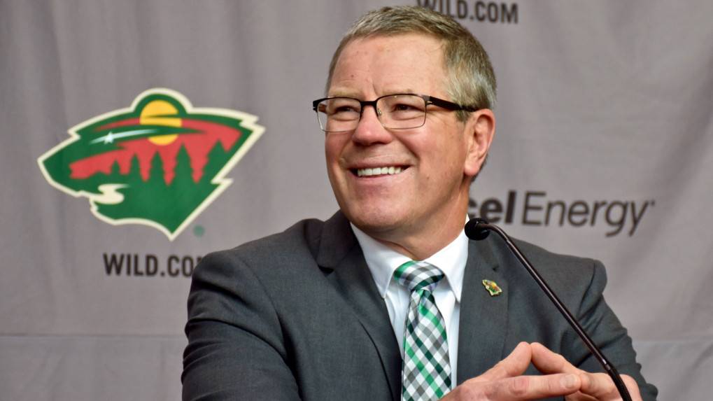 Paul Fenton smiles as Minnesota Wild owner Craig Leipold, not seen, introduces him as the team's new general mangager during a news conference in St. Paul on Tuesday, May 22, 2018. Fenton, 58, will step in as the third general manager in franchise history, taking over for longtime general manager Chuck Fletcher, with whom Leipold cut ties last month. Fenton has served as the assistant general manager with the Nashville Predators since 2006. — Courtesy photo