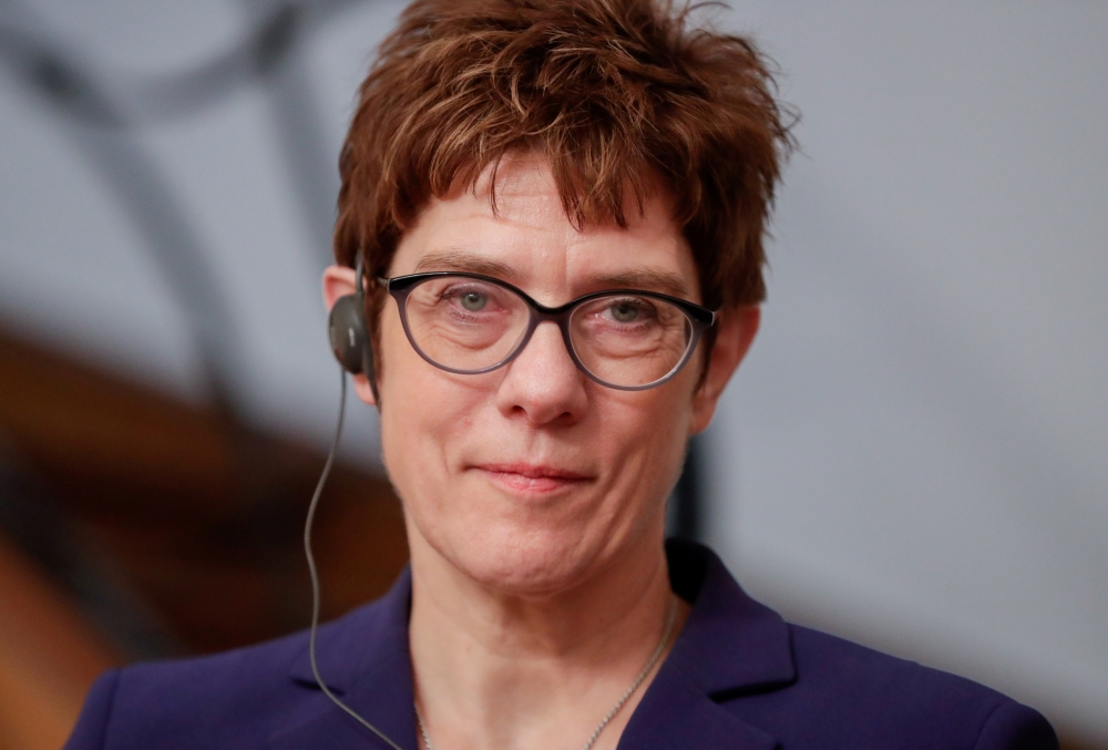 German Defense Minister Annegret Kramp-Karrenbauer attends a meeting with NATO Secretary General Jens Stoltenberg in Brussels, Belgium, on Wednesday. — Reuters