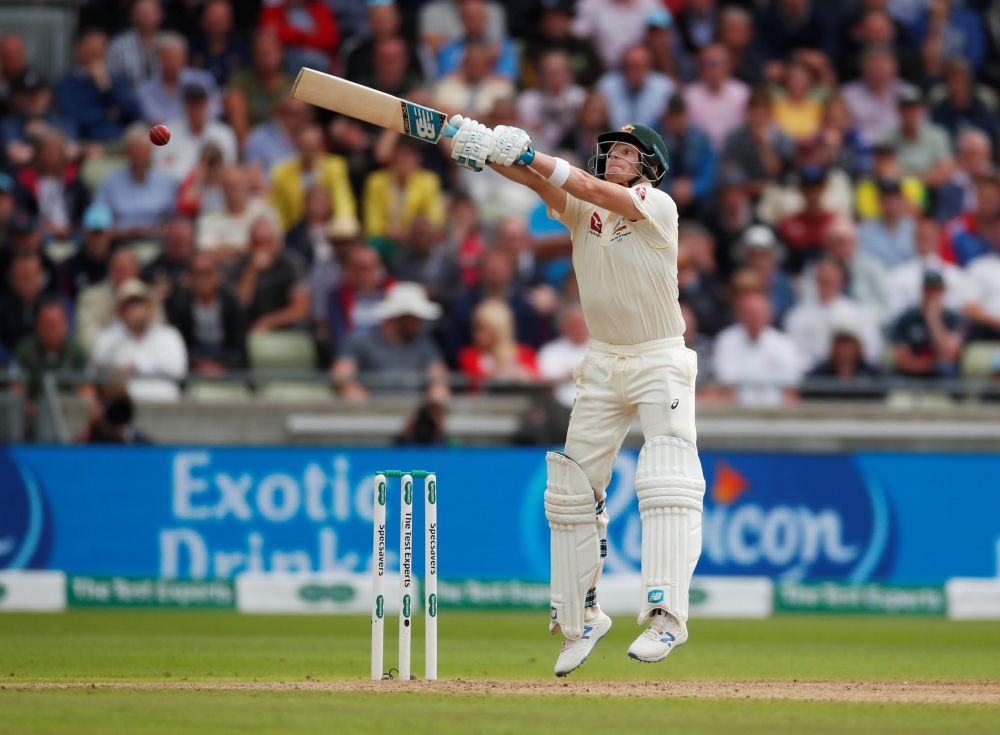 Australia's Steve Smith in action during first Ashes Test at Edgbaston, Birmingham, on Thursday. — Reuters