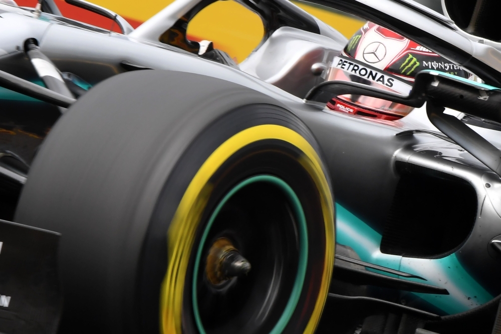 Mercedes' British driver Lewis Hamilton steers his car during the first practice session of the Formula One Hungarian Grand Prix at the Hungaroring circuit in Mogyorod near Budapest, Hungary, on Friday. — AFP