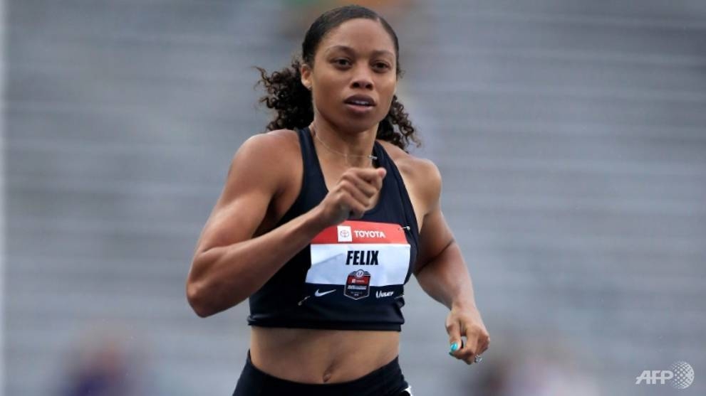 In this file photo taken on Nov. 28, 2018, Allyson Felix places sixth in the women's 400m in 51.94 in her first competition since giving birth her daughter Camryn Ferguson during the USATF Championships at Drake Stadium, Des Moines, USA. — Reuters